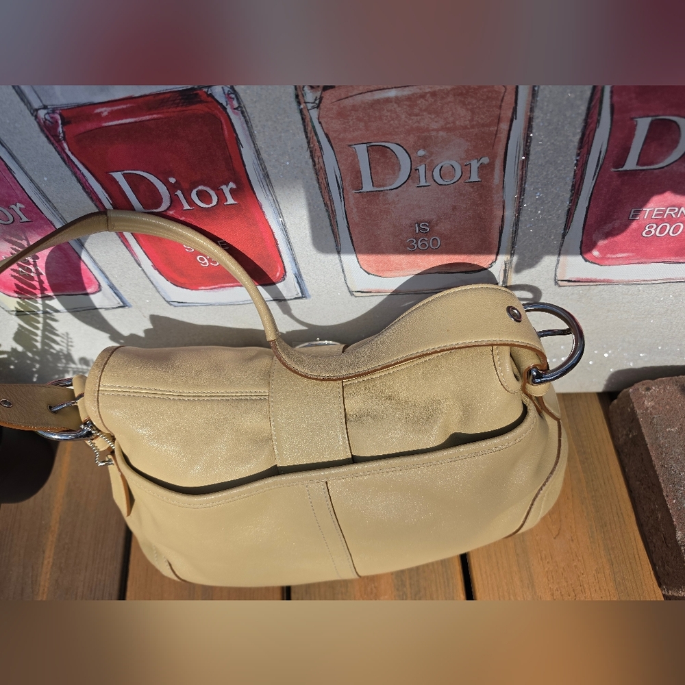 Coach Soho Flap Shoulder Bag, style number 9248. Beige Tan Leather. - Picture 5 of 17